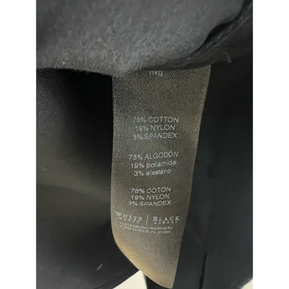 White House Black Market Off On Shoulder Size M Solid Black Top Blouse Back Zip - Picture 6 of 6